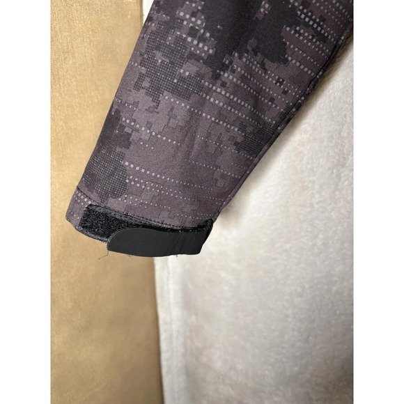 Snozu Jacket Youth Small 7/8 Black Gray Camo Hooded Softshell Fleece Lined - Picture 3 of 9